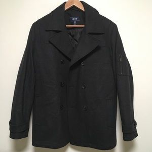 Izod men’s double breasted wool peacoat size S charcoal